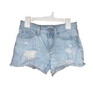 Girls Old Navy Jean Shorts Distressed Sz 10 Adjustable Waist Bands